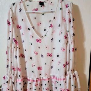 Kari blue floral blouse